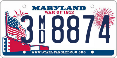 MD license plate 3MD8874