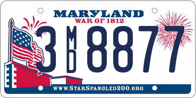 MD license plate 3MD8877