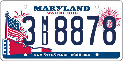 MD license plate 3MD8878