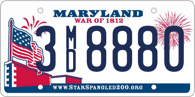 MD license plate 3MD8880