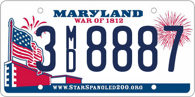 MD license plate 3MD8887