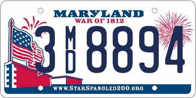 MD license plate 3MD8894