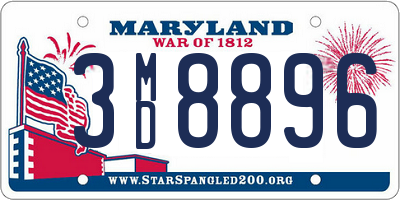 MD license plate 3MD8896