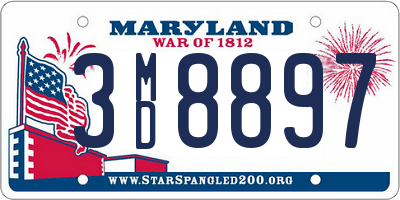 MD license plate 3MD8897