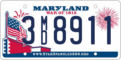 MD license plate 3MD8911