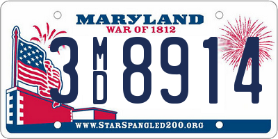 MD license plate 3MD8914