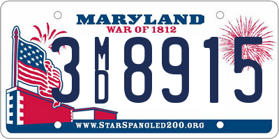 MD license plate 3MD8915