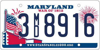 MD license plate 3MD8916