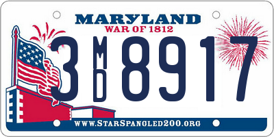 MD license plate 3MD8917