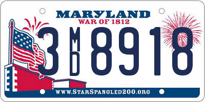 MD license plate 3MD8918