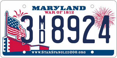 MD license plate 3MD8924