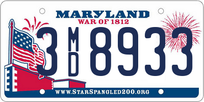 MD license plate 3MD8933