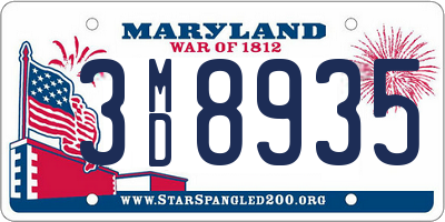 MD license plate 3MD8935