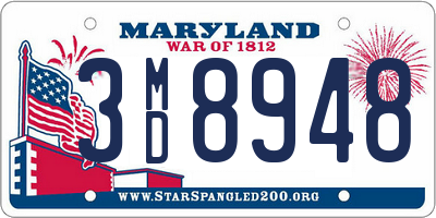 MD license plate 3MD8948