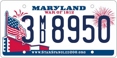 MD license plate 3MD8950