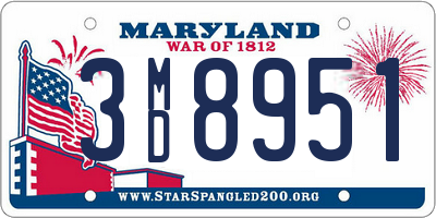 MD license plate 3MD8951