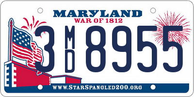 MD license plate 3MD8955