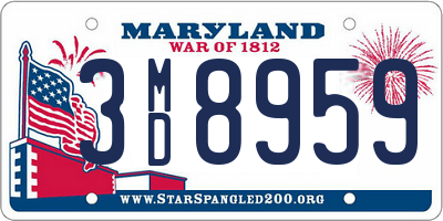 MD license plate 3MD8959