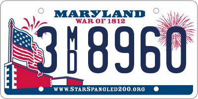 MD license plate 3MD8960