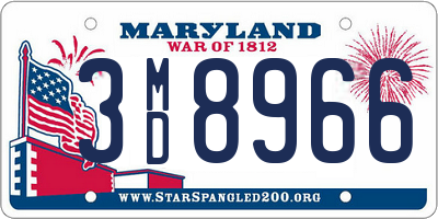 MD license plate 3MD8966