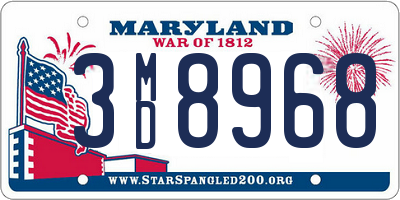 MD license plate 3MD8968