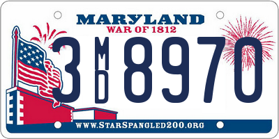 MD license plate 3MD8970