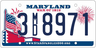 MD license plate 3MD8971