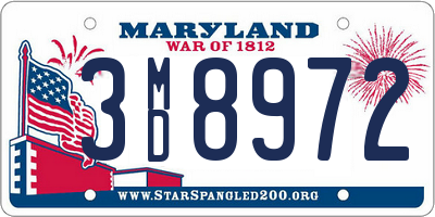 MD license plate 3MD8972