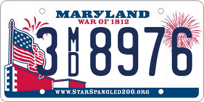 MD license plate 3MD8976