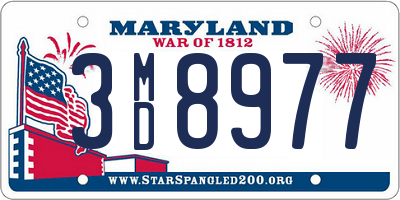 MD license plate 3MD8977