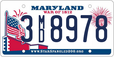 MD license plate 3MD8978