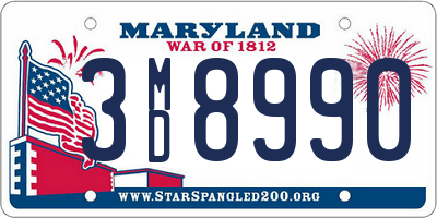 MD license plate 3MD8990