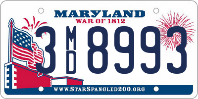 MD license plate 3MD8993