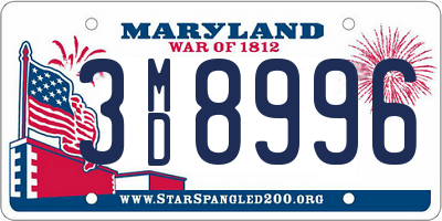 MD license plate 3MD8996