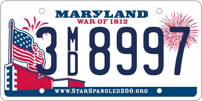 MD license plate 3MD8997