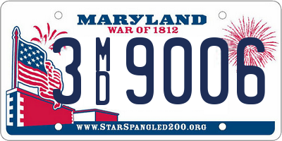 MD license plate 3MD9006