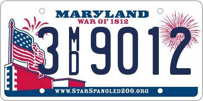 MD license plate 3MD9012