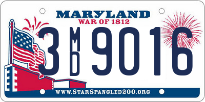 MD license plate 3MD9016