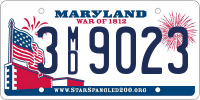 MD license plate 3MD9023