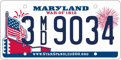 MD license plate 3MD9034