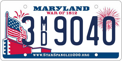 MD license plate 3MD9040