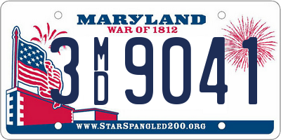 MD license plate 3MD9041