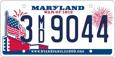 MD license plate 3MD9044