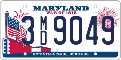 MD license plate 3MD9049