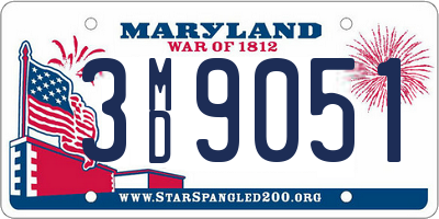 MD license plate 3MD9051