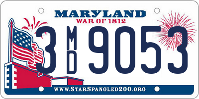 MD license plate 3MD9053