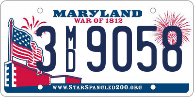 MD license plate 3MD9058