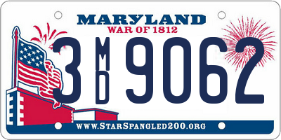 MD license plate 3MD9062