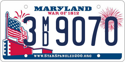 MD license plate 3MD9070