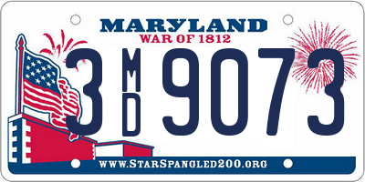 MD license plate 3MD9073